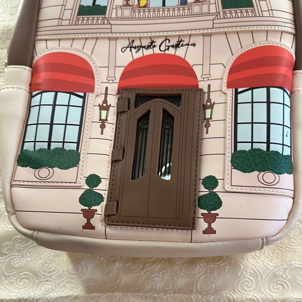 Loungefly Parisian Building Backpack in Brown, Red, and Cream ratatouille - Picture 3 of 12